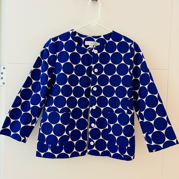 Boden Blue and White Blazer with Geometric Design - Picture 1 of 8